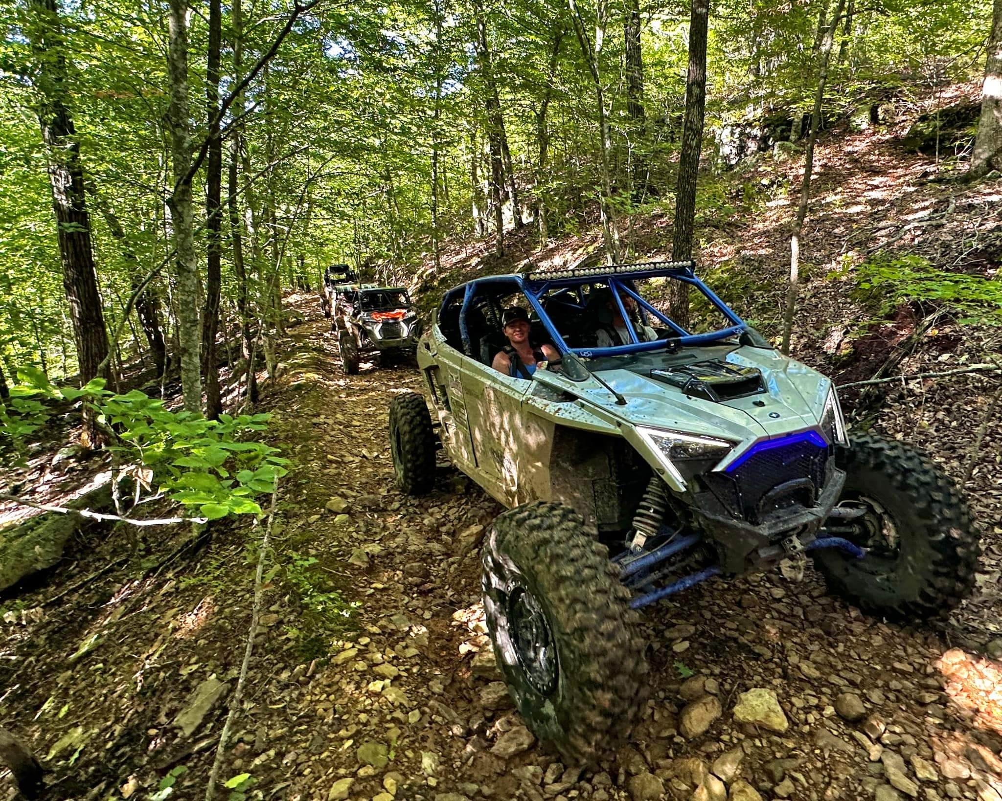 SxSWeRide trail ride on wooded off road trails
